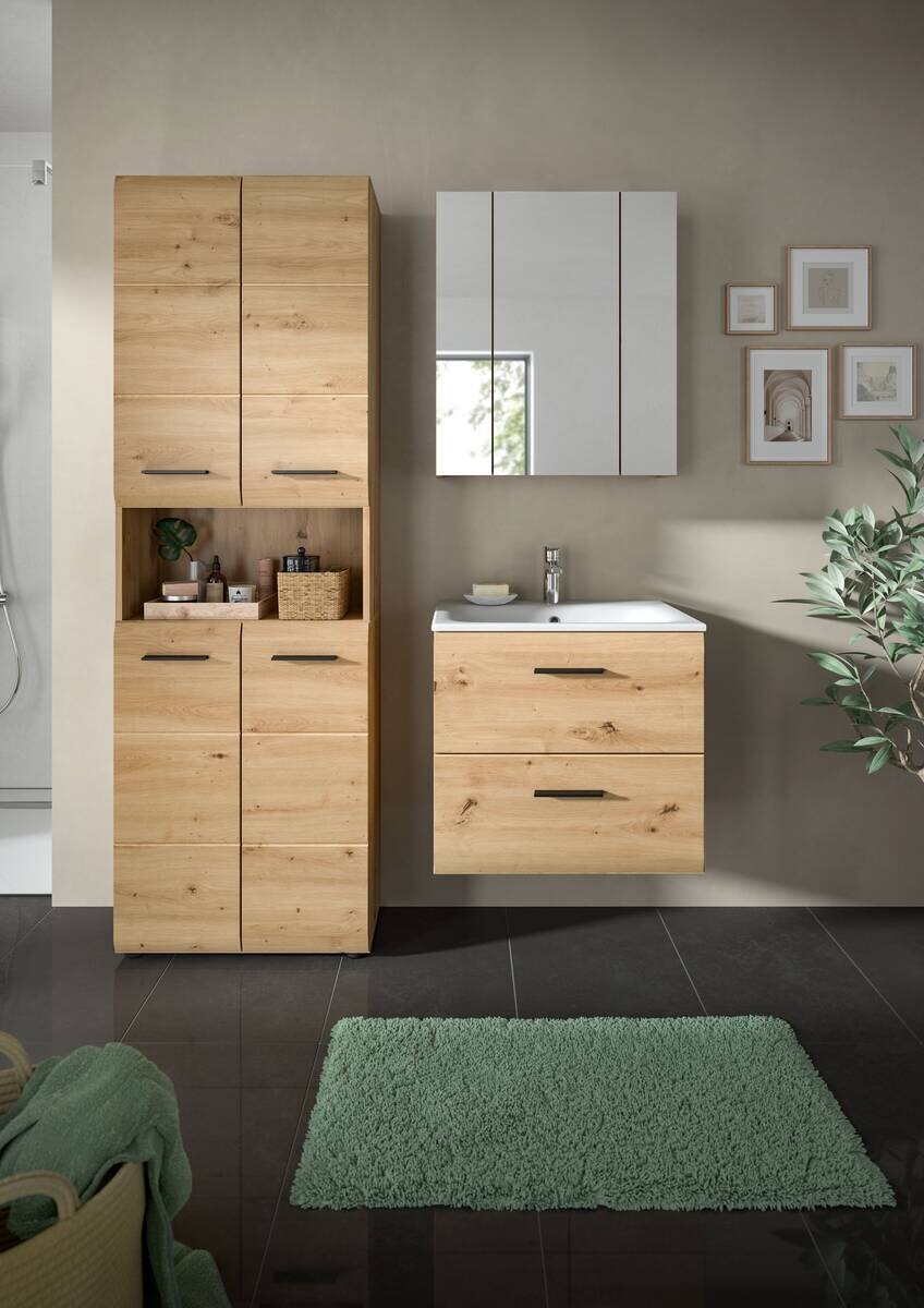 Badezimmer-Set Ice Artisan Oak Nachbildung B/H/T: ca. 135x185x46 cm
