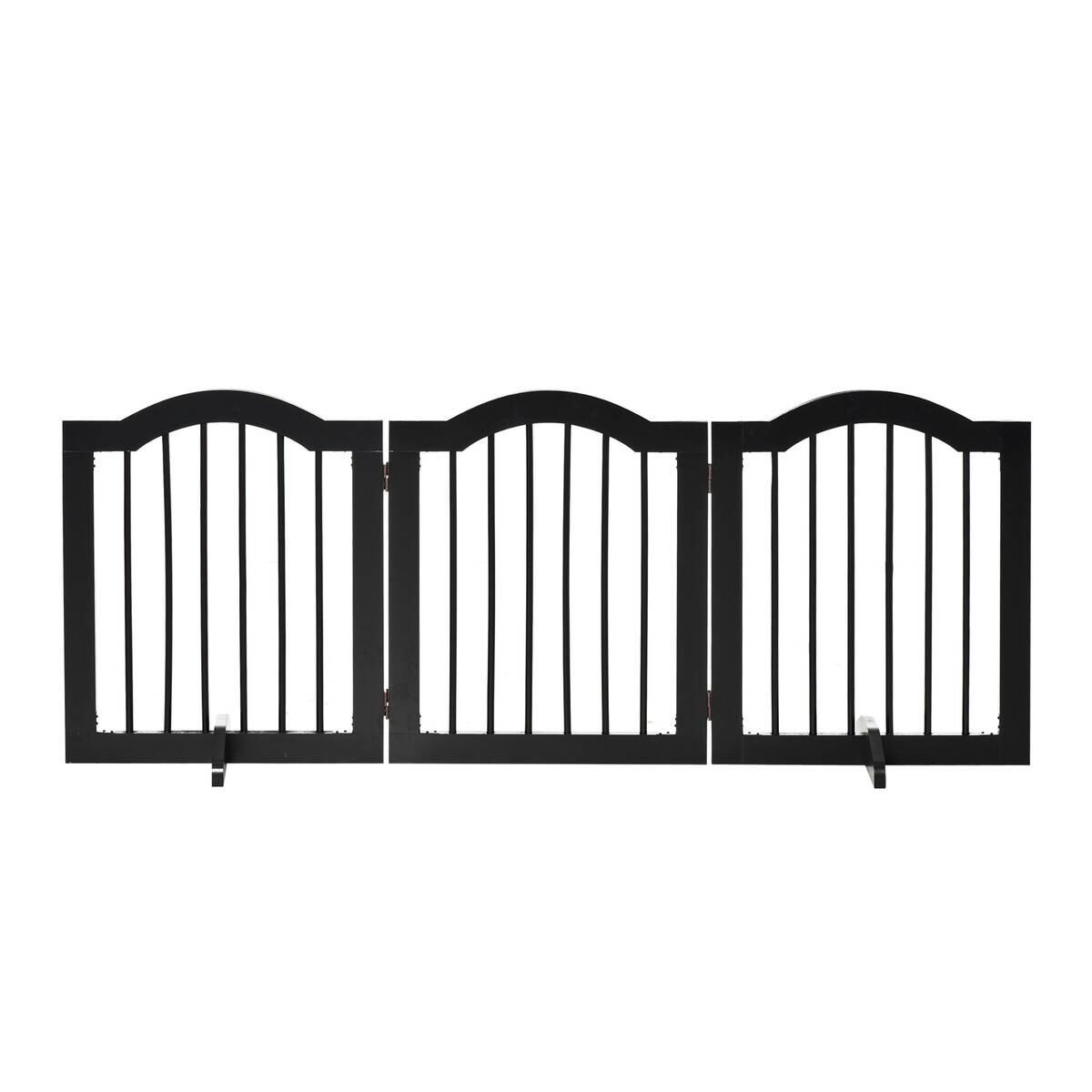 PawHut Hunde-Schutzgitter schwarz Polypropylen B/H/L: ca. 29,5x154,5x61 cm