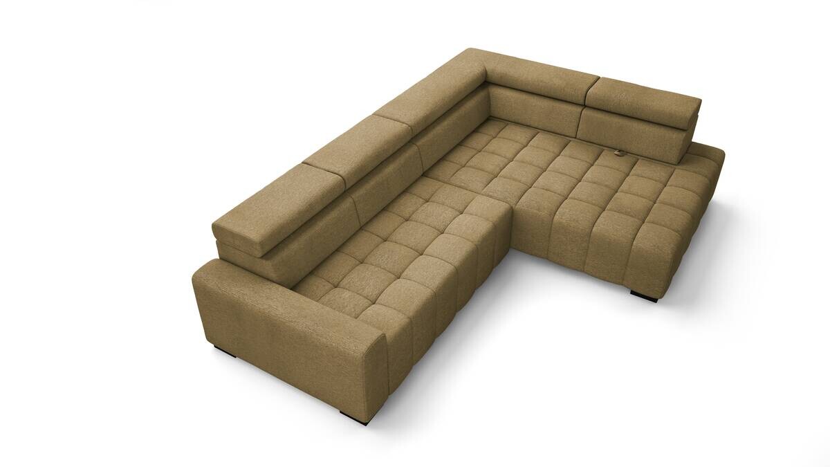 Ecksofa mit Bettfunktion senf Flachgewebe B/T: ca. 300x210 cm