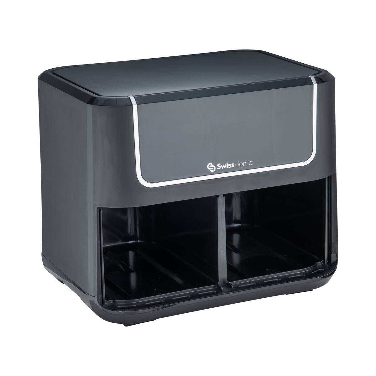 SWISS HOME Doppel-Heißluftfritteuse SH-6931 schwarz Kunststoff B/H/L: ca. 24x28x32 cm ca. 3 l