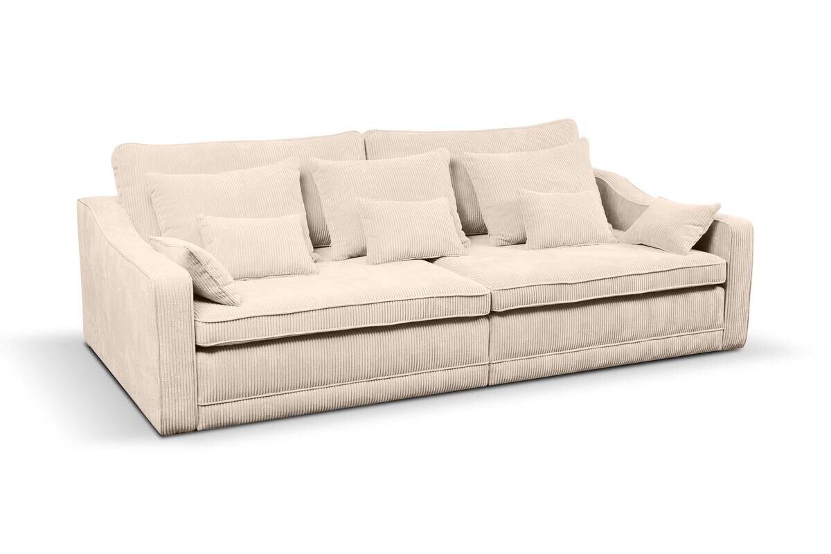 Big Sofa Evora creme Microfaser B/H/T: ca. 276x71x137 cm