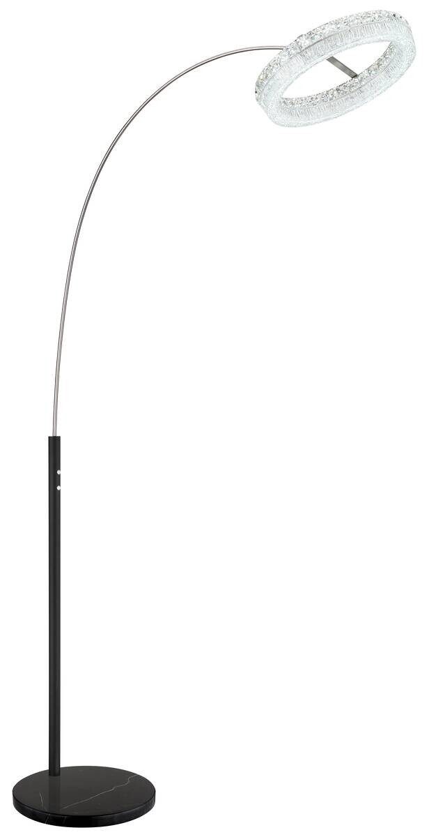 GLOBO Stehlampe klar schwarz Glas Metall Acryl B/H/L: ca. 40x190x92,5 cm 1 Brennstellen
