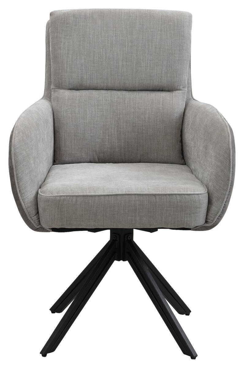 Stuhl TINO, 2er-Set schwarz grau Metall Microfaser B/H/T: ca. 62x94x70 cm
