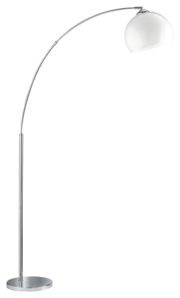 Reality Bogenleuchte Brasilia Chrom weiß Metall Kunststoff B/H: ca. 110x180 cm E27 1 Brennstellen