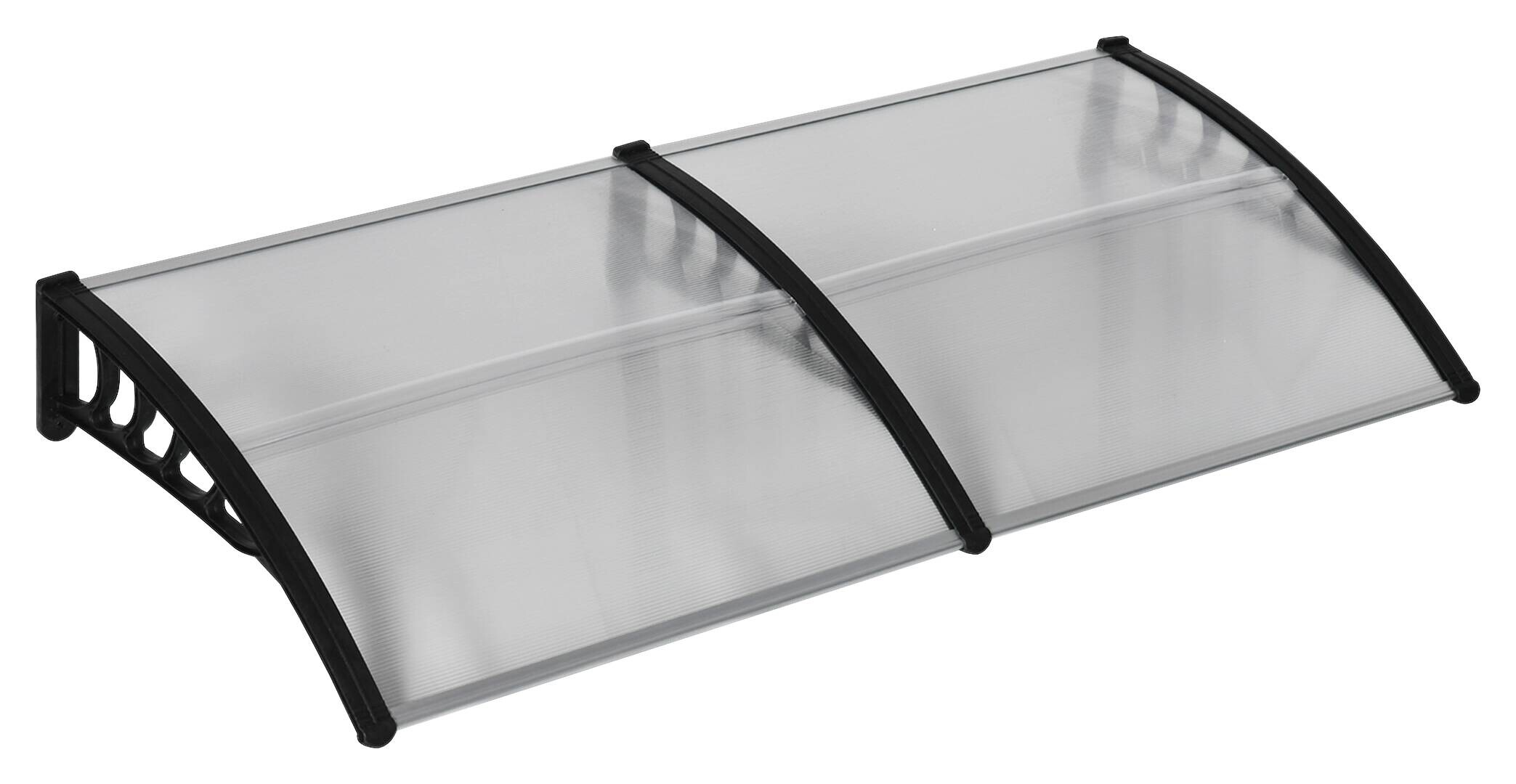 Outsunny Pultvordach transparent schwarz B/H/L: ca. 96x27x200 cm