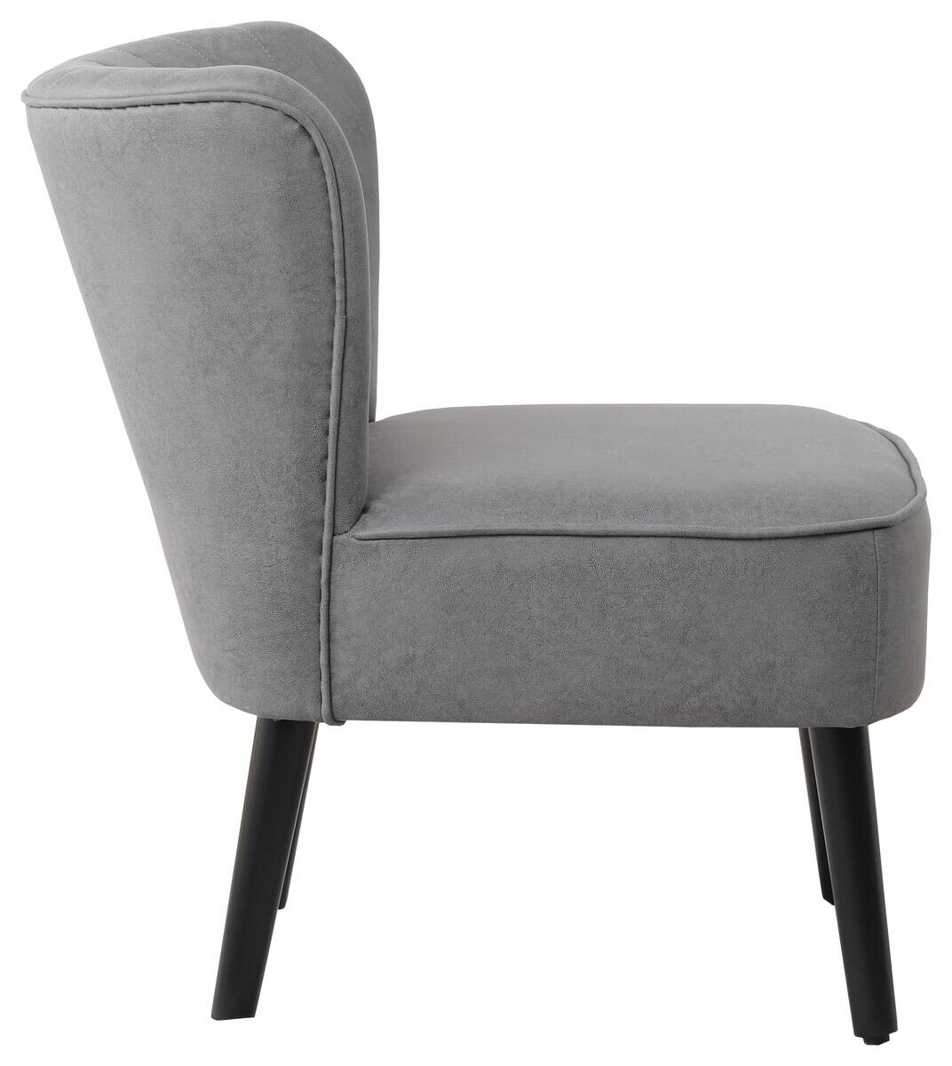 Sessel Emily grau Vintage Microfaser B/H/T: ca. 57x76x72 cm