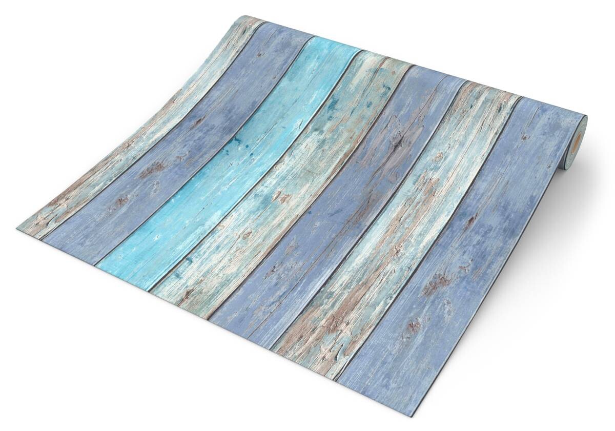 Vliestapete Holzoptik blau B/L: ca. 53x1005 cm