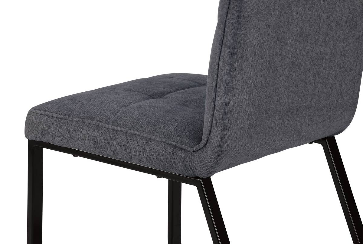Stuhl TALEA 2er-Set dunkelgrau schwarz Webstoff Metall B/H/T: ca. 46x86x55 cm