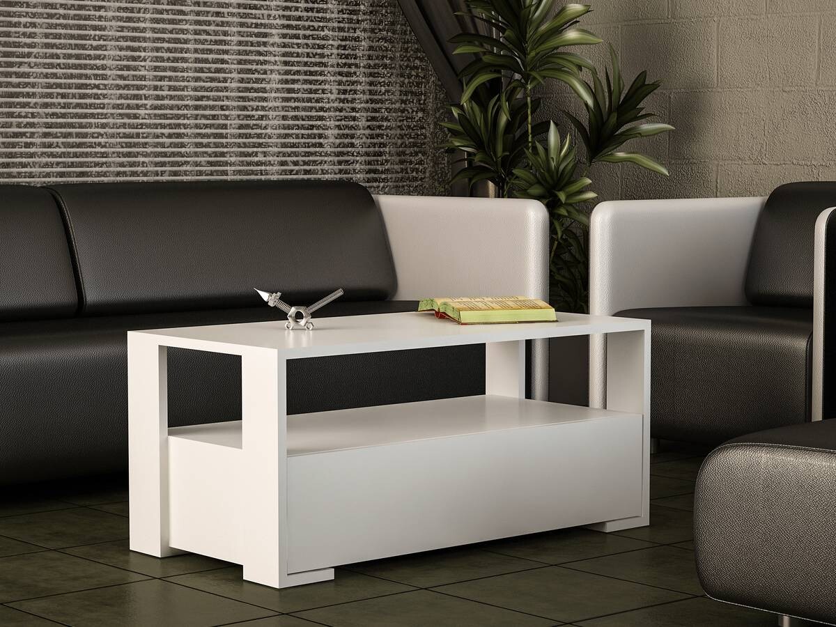 Couchtisch Balina weiß B/H/T: ca. 90x40x45 cm