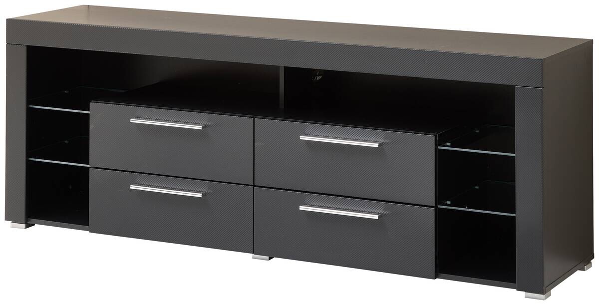 TV-Lowboard Goal Carbon schwarz Carbon Optik B/H/T: ca. 179x66x44 cm