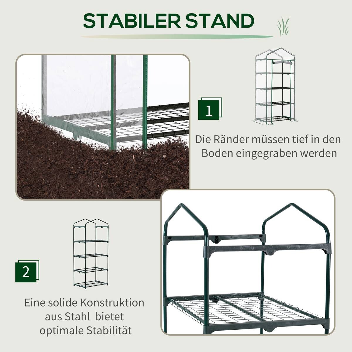 Outsunny Gewächshaus B/H/L: ca. 50x160x70 cm