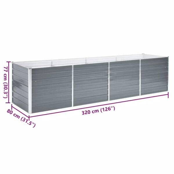 Hochbeet grau Stahl B/H/L: ca. 80x77x320 cm