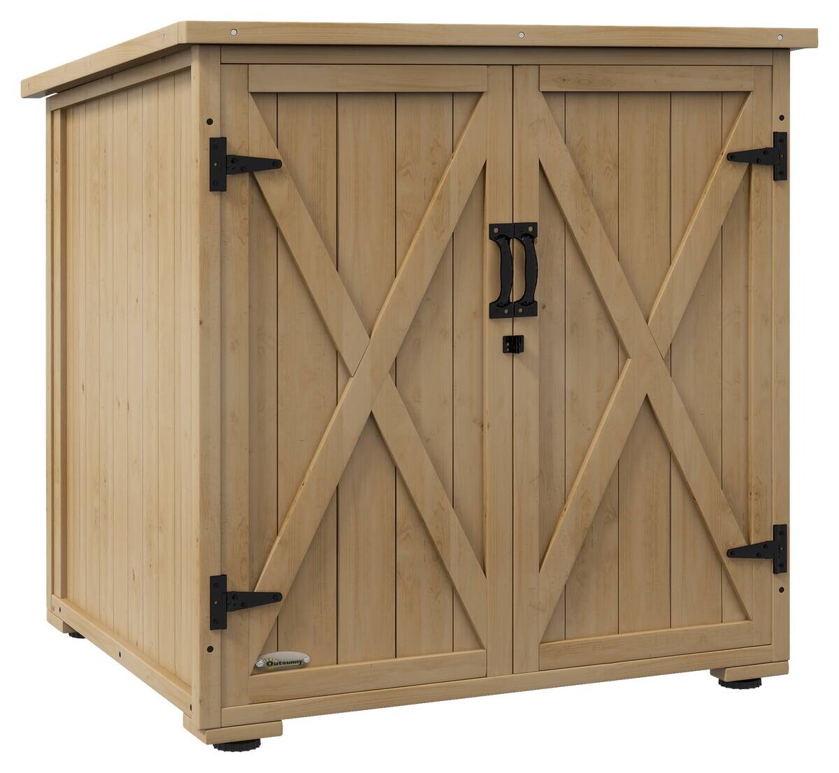 Outsunny Gartenschrank natur Polypropylen B/H/L: ca. 88x77,5x90 cm