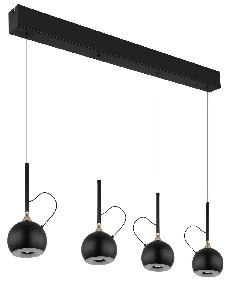 GLOBO Pendelleuchte mattschwarz gold Metall B/H/L: ca. 12x150x93 cm 1 Brennstellen