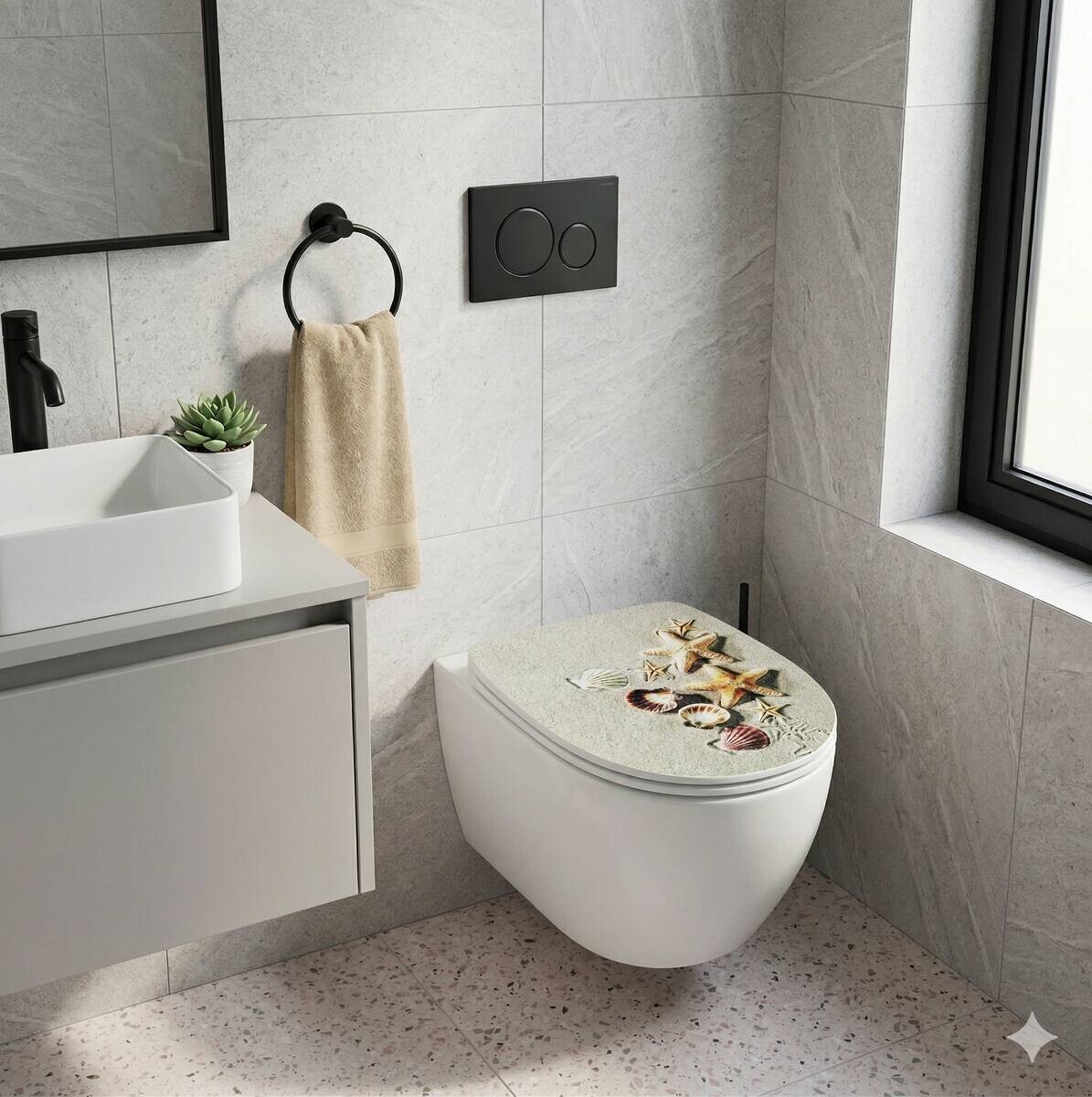 POCOline WC-Sitz Muscheln sand Thermoplast