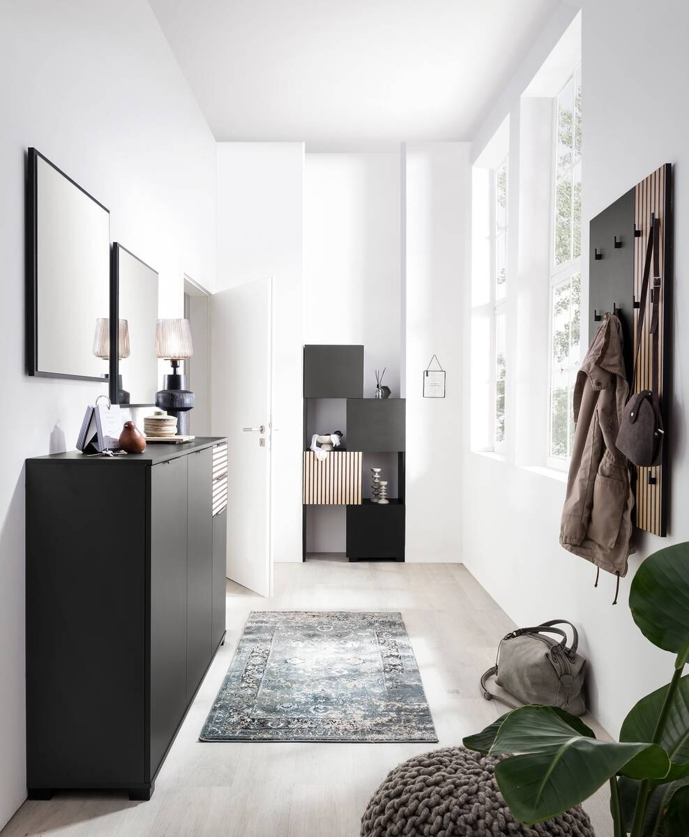 Regal Alexa schwarz matt B/H/T: ca. 76x165,1x33,1 cm