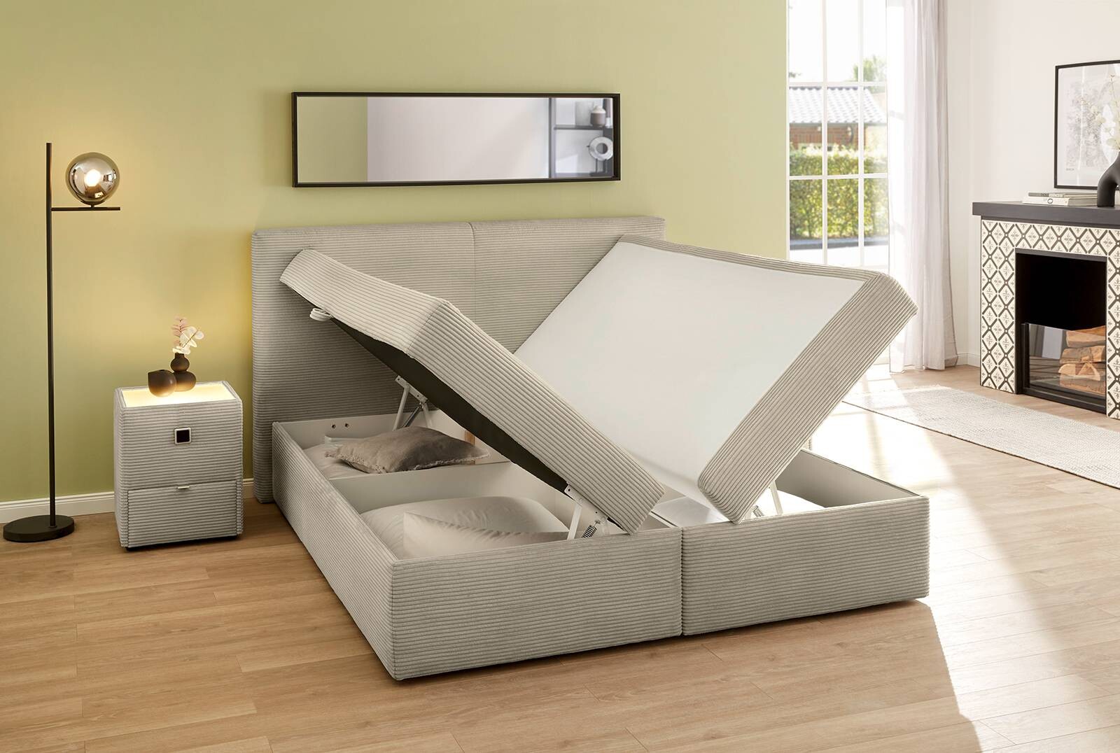 Boxbett Greige Liegefläche B/L: ca. 180x200 cm