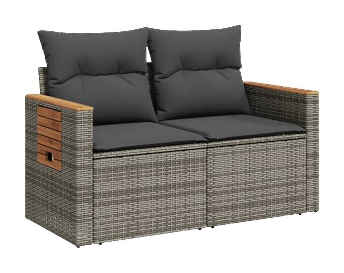 vidaXL Gartensofa grau Kunststoff B/H/L: ca. 62x69x124 cm