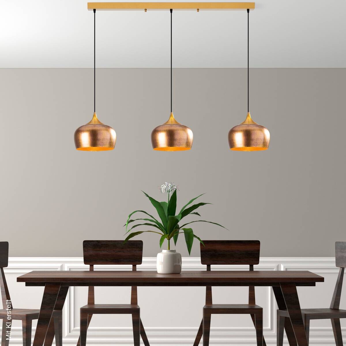 Opviq Pendelleuchte Metall B/H/T: ca. 140x123x30 cm E27 3 Brennstellen