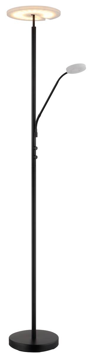 GLOBO Stehlampe mattschwarz Satiniert Metall Acryl H/D: ca. 180x30 cm 2 Brennstellen