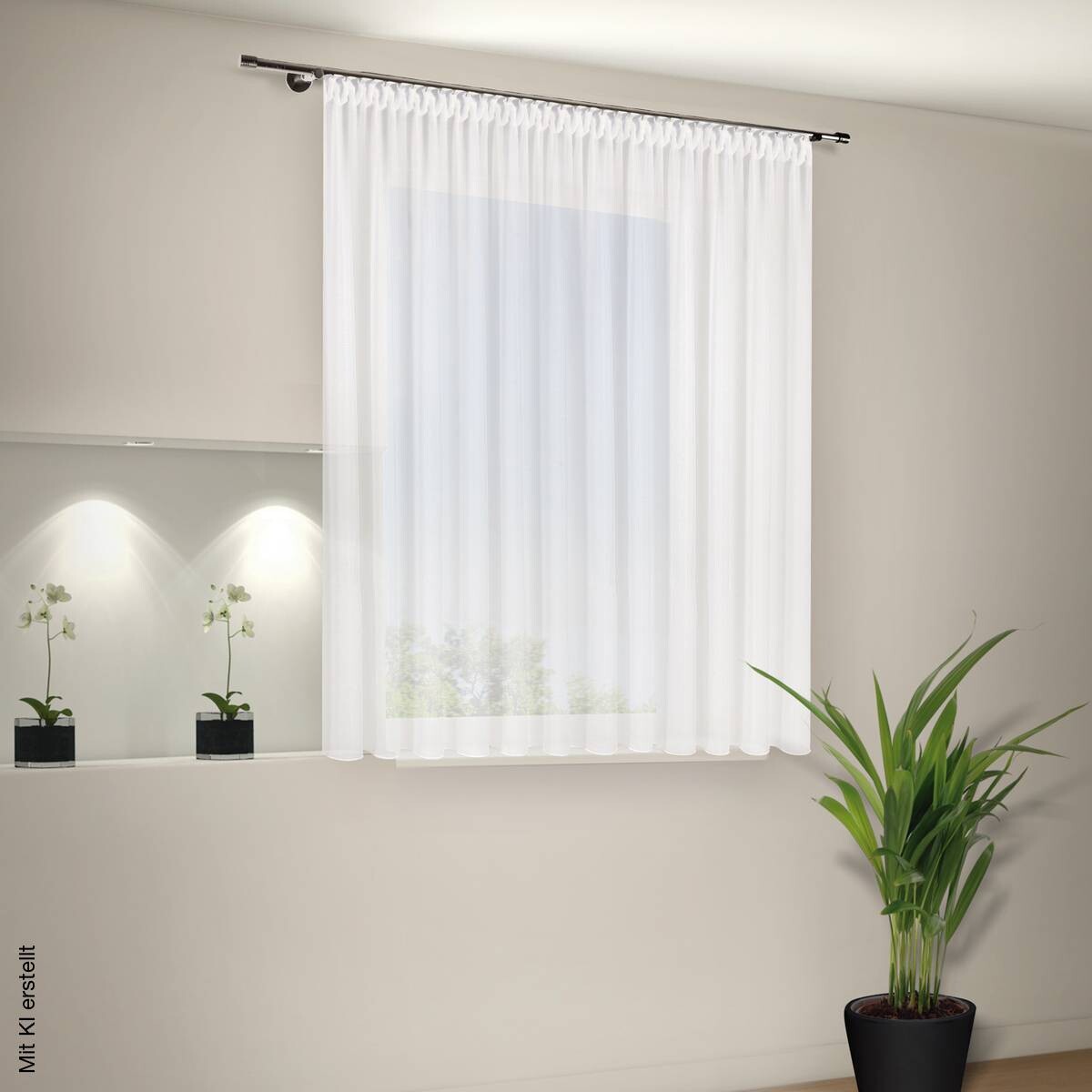 Happy Home Fertigstore Marina weiß 100% Polyester B/L: ca. 600x175 cm