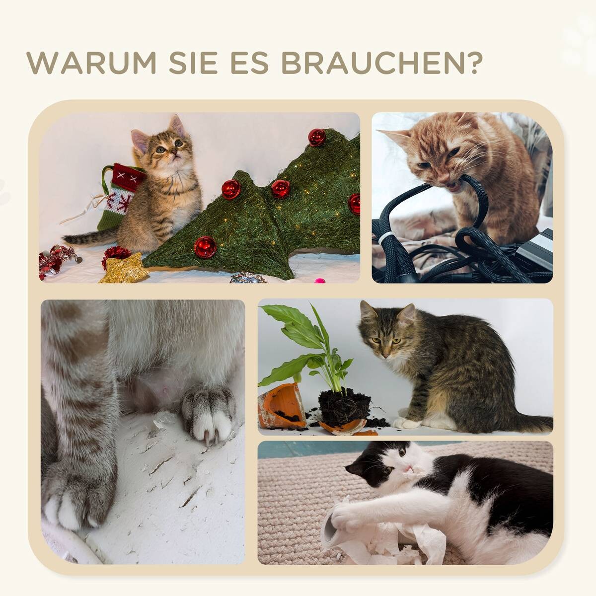 PawHut Kratzbaum natur Kiefer B/H/L: ca. 40x48x45 cm