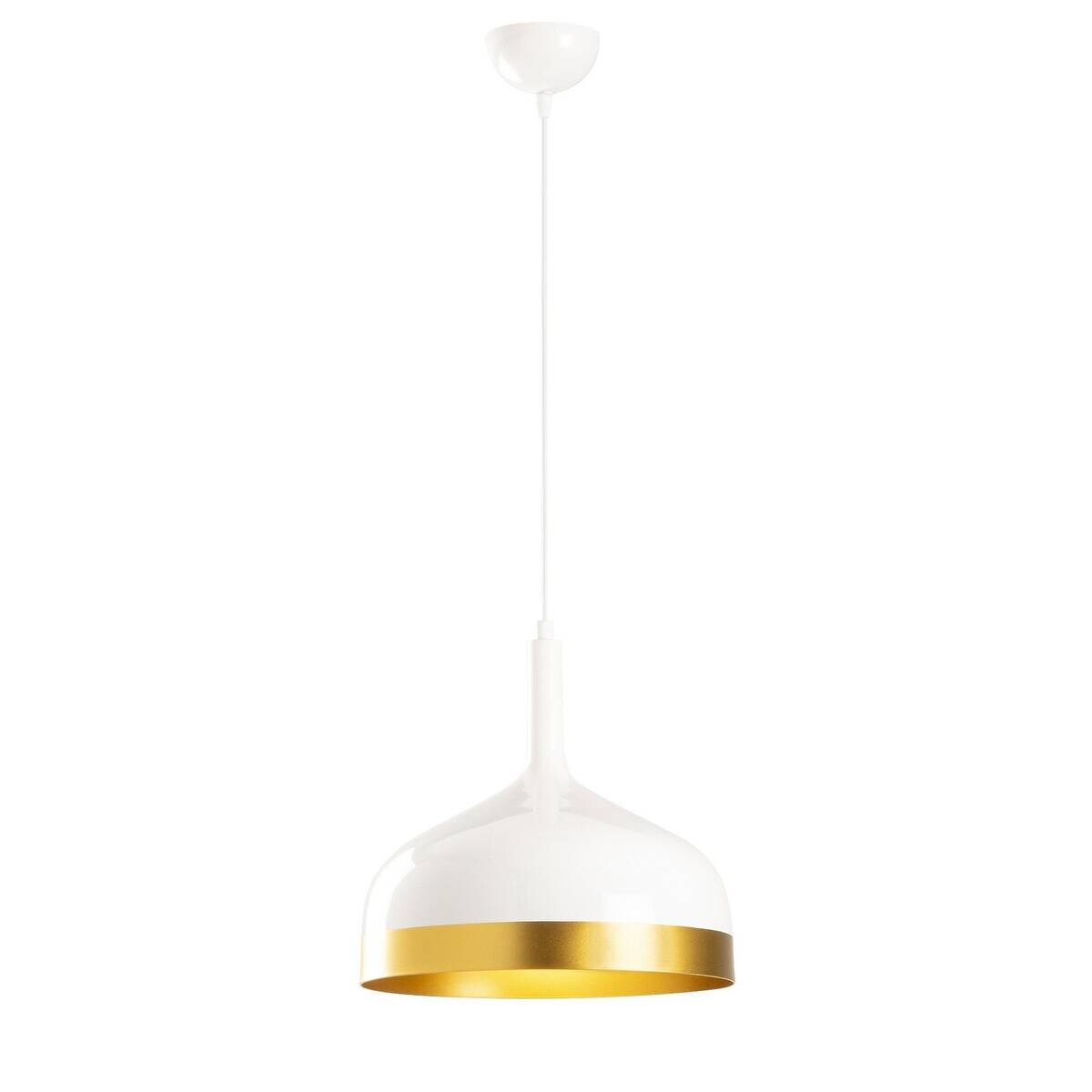 Opviq Pendelleuchte Saglam-3724 weiß gold B/H/T/L/D: ca. 30x128x30x30x30 cm E27 1 Brennstellen