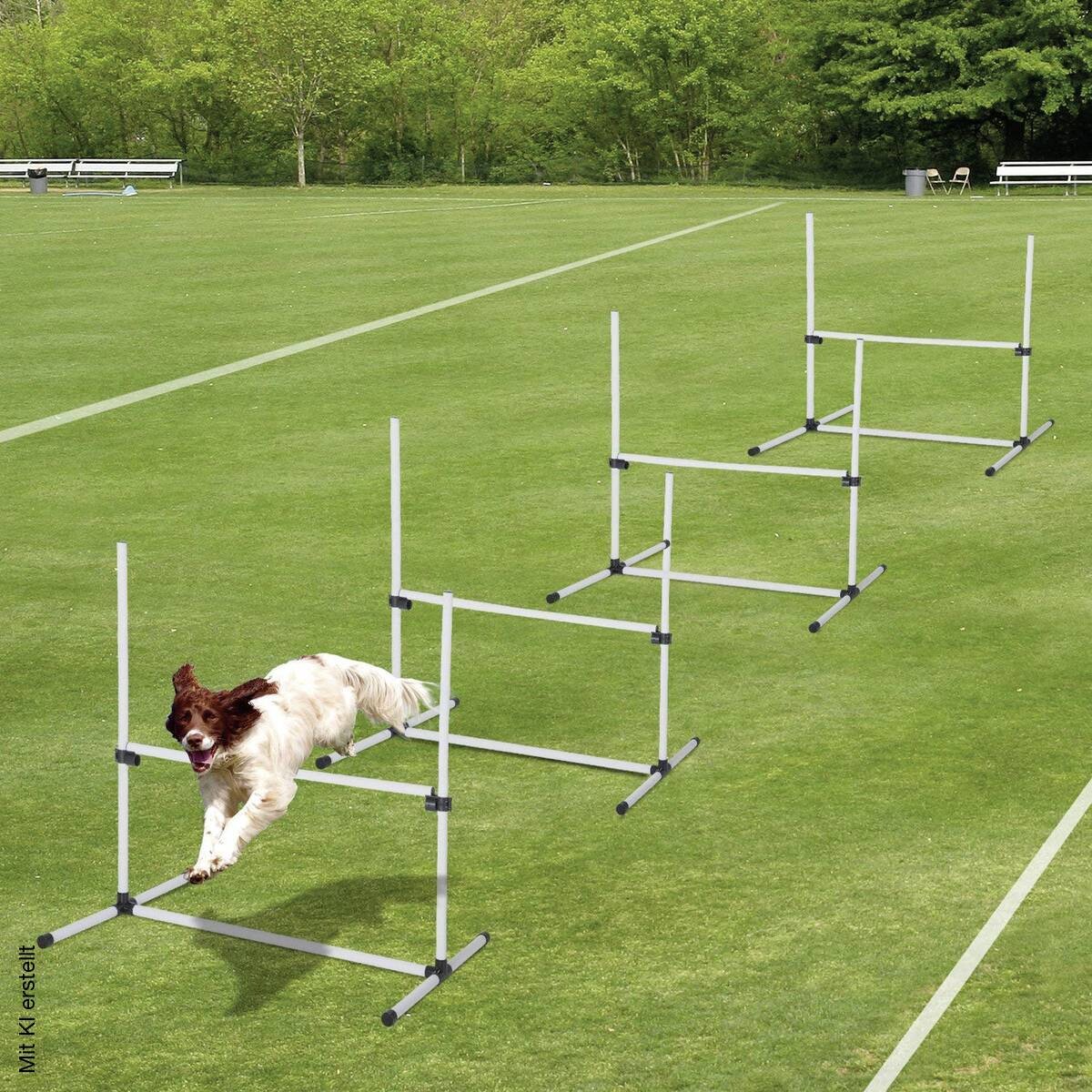 PawHut Agility Hürdenset weiß Kunststoff