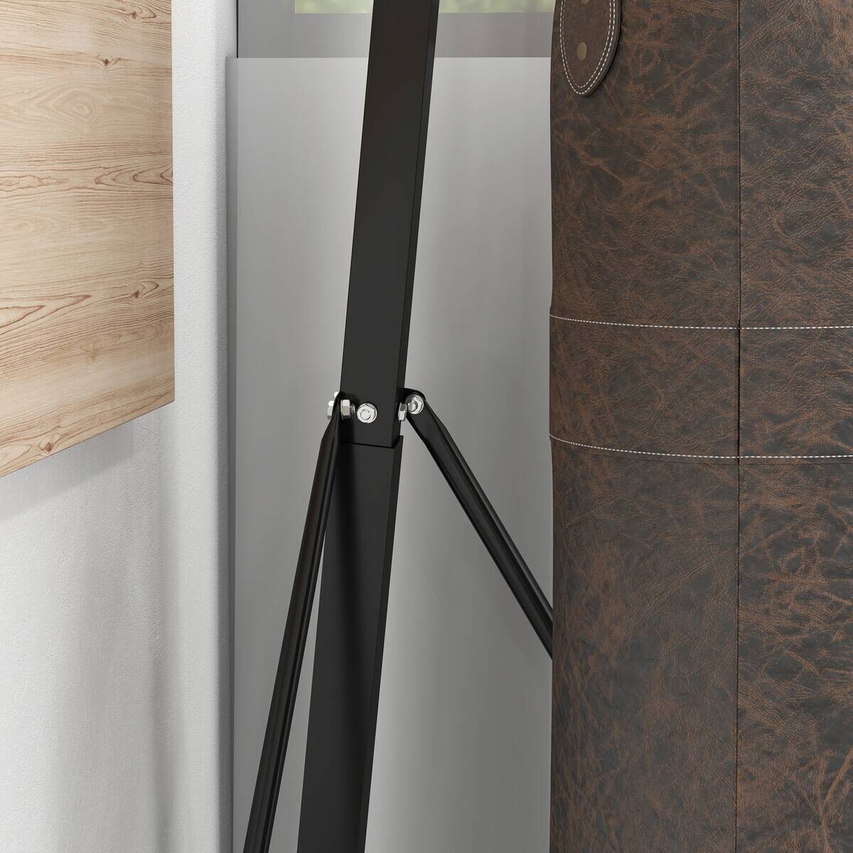 SPORTNOW Boxsackständer schwarz Stahl B/H/L: ca. 90x225x170 cm