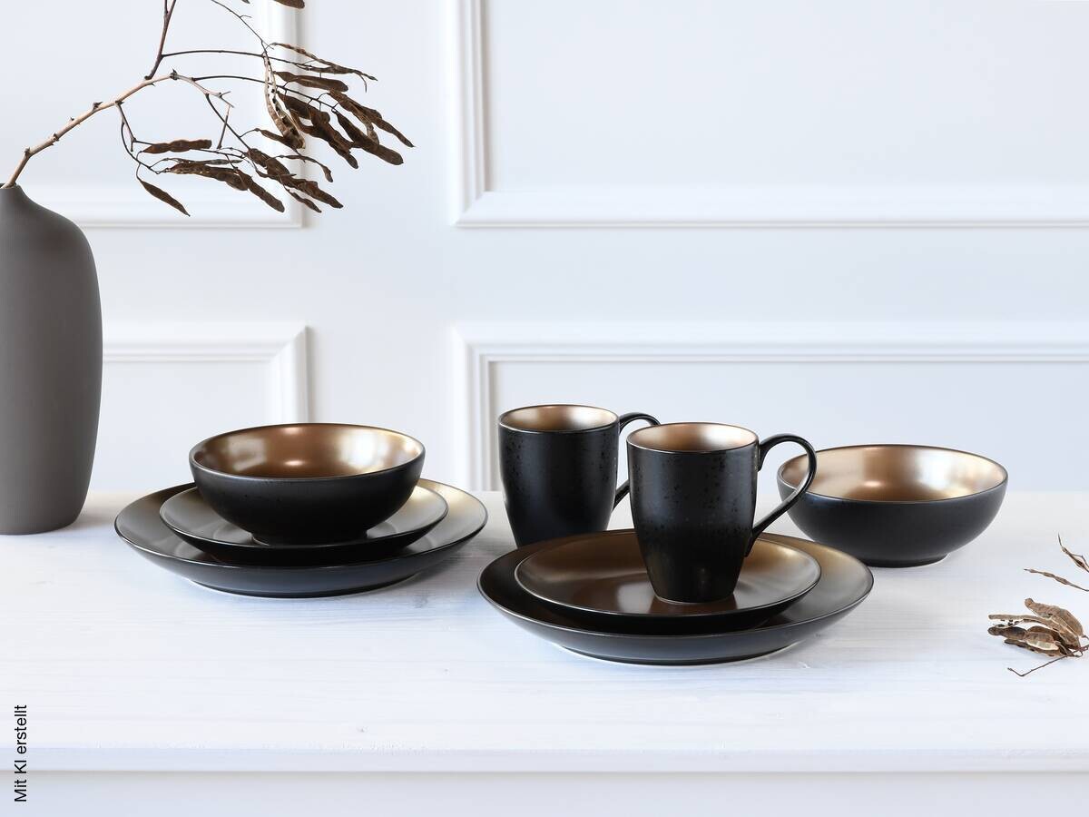 CreaTable Kombiservice Glamour gold Keramik