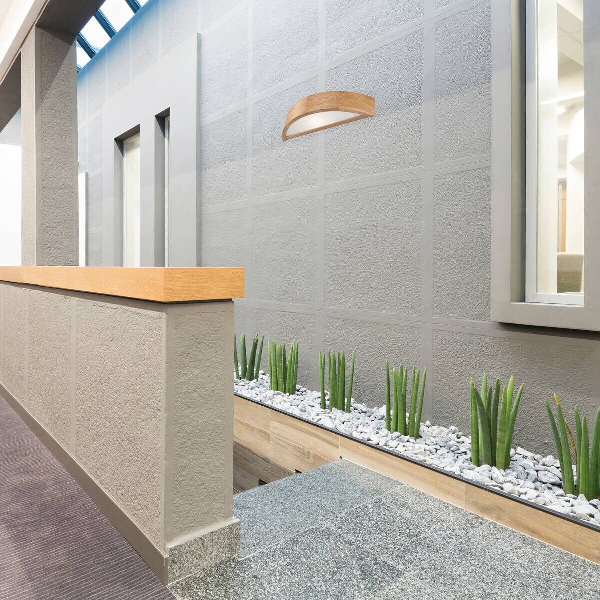 Lamkur Deckenleuchte EVELINE WALL Eiche Glas Holz H/L: ca. 8x40,5 cm E27 1 Brennstellen