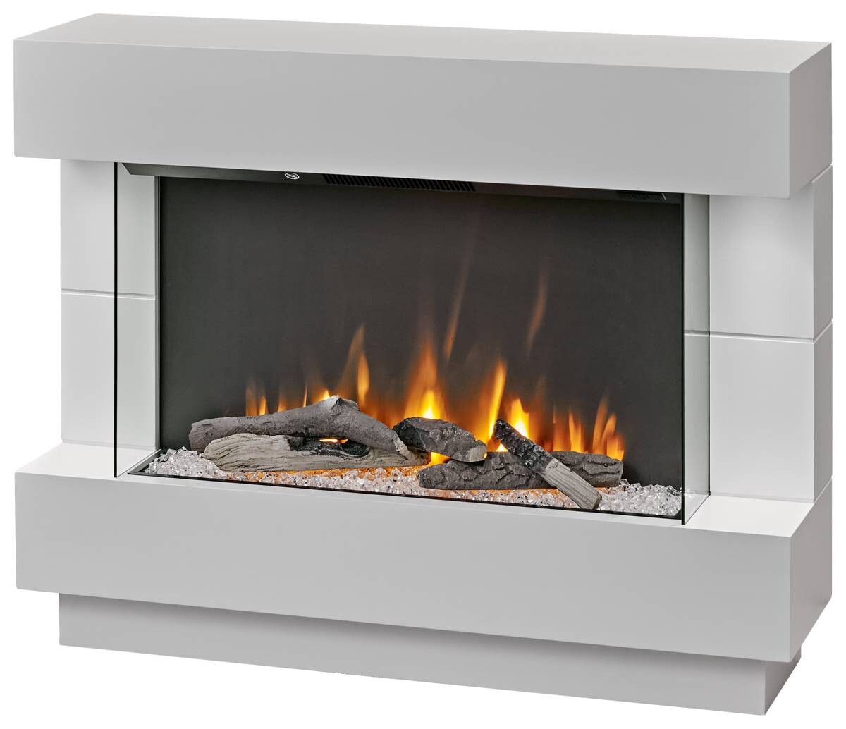 BHP Elektrischer-Kamin B992220 weiß Kunststoff Metall Glas B/H/T: ca. 100x78x27 cm