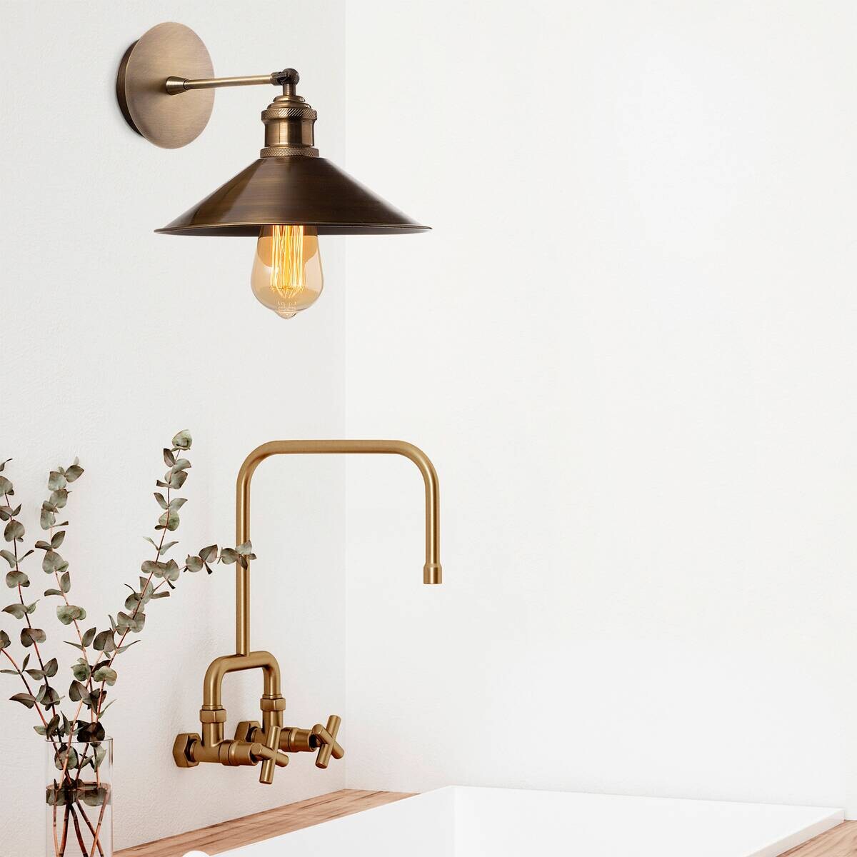 Opviq Wandleuchte Metall B/H/L: ca. 36x25x24 cm E27 1 Brennstellen