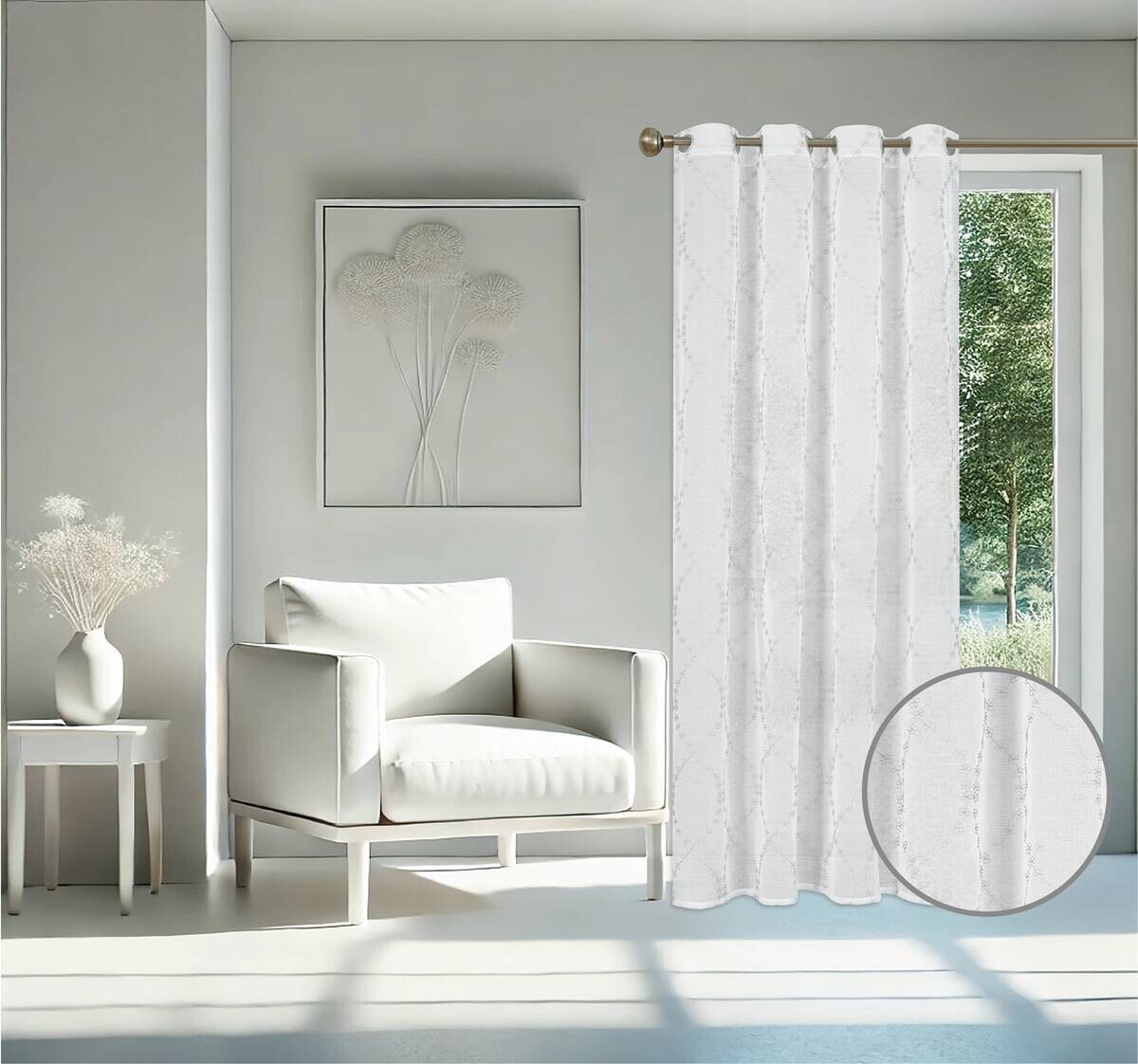 home Topline Ösenvorhang Nora silber B/L: ca. 135x245 cm