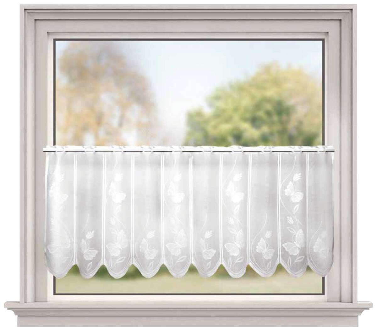 Sensation Scheibengardine weiß B/L: ca. 200x60 cm