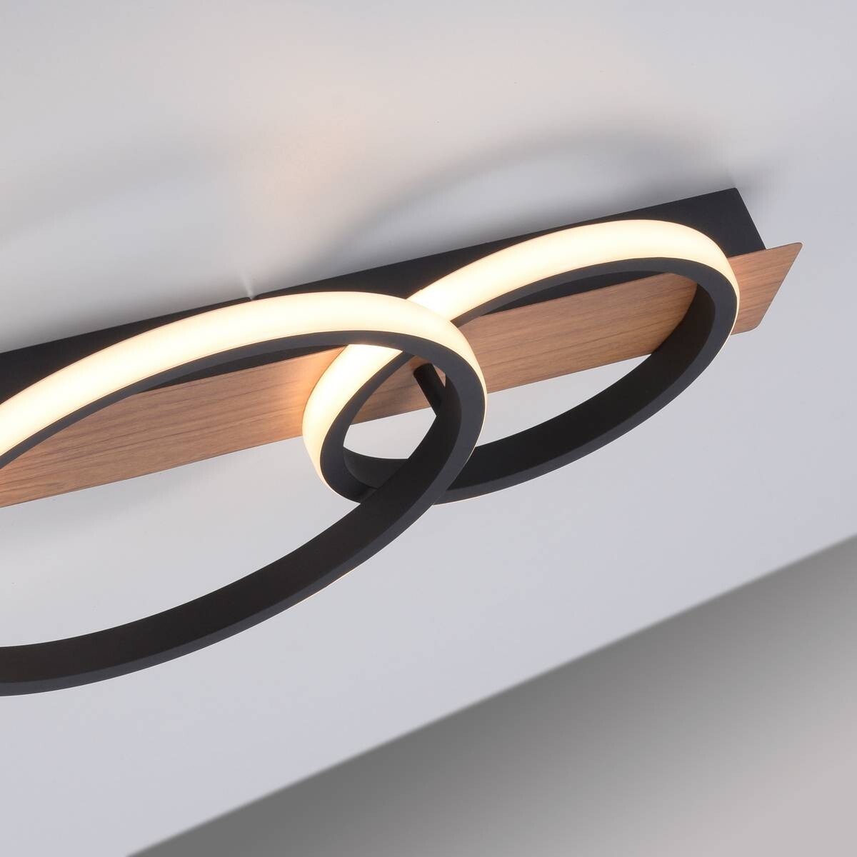 Just Light LED-Deckenleuchte TROOPER 15616-78 natur weiß schwarz Metall Kunststoff B/H/T: ca. 30x8x68 cm 1 Brennstellen