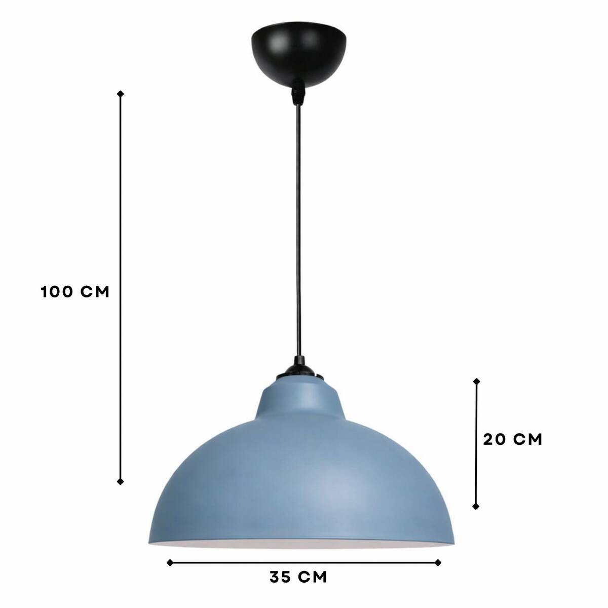 Opviq Pendelleuchte blau B/H/T: ca. 35x100x35 cm E27 1 Brennstellen