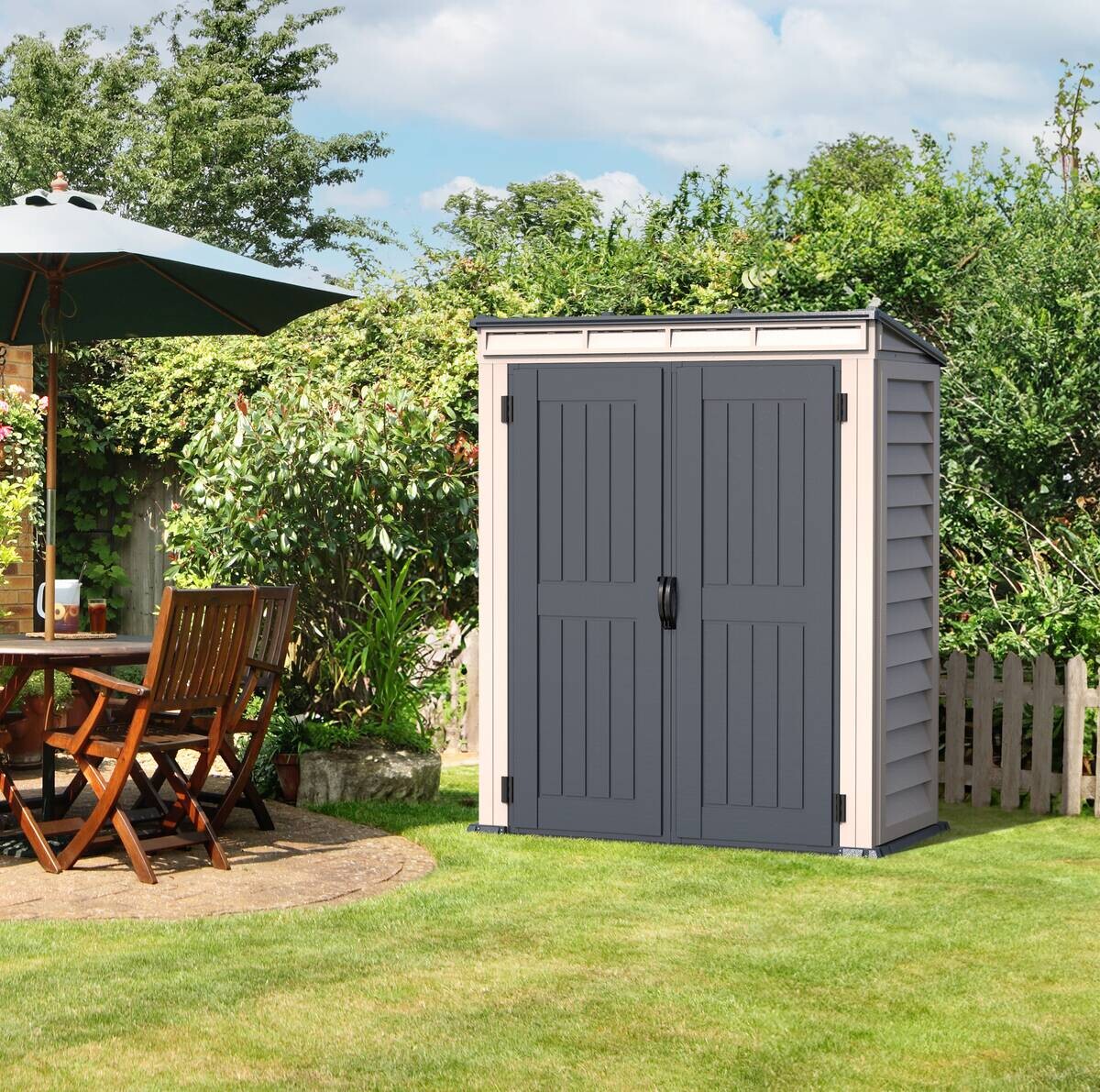 VCM Gerätehaus grau B/H/L: ca. 171x202x92 cm