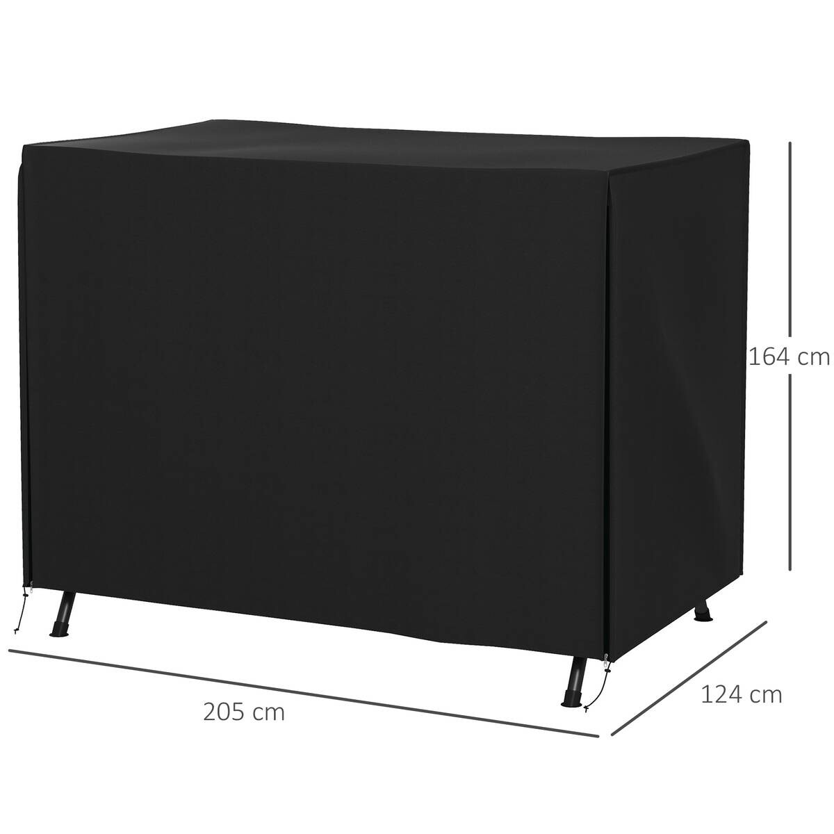 Outsunny Abdeckplane schwarz Polyester B/H/L: ca. 124x164x205 cm