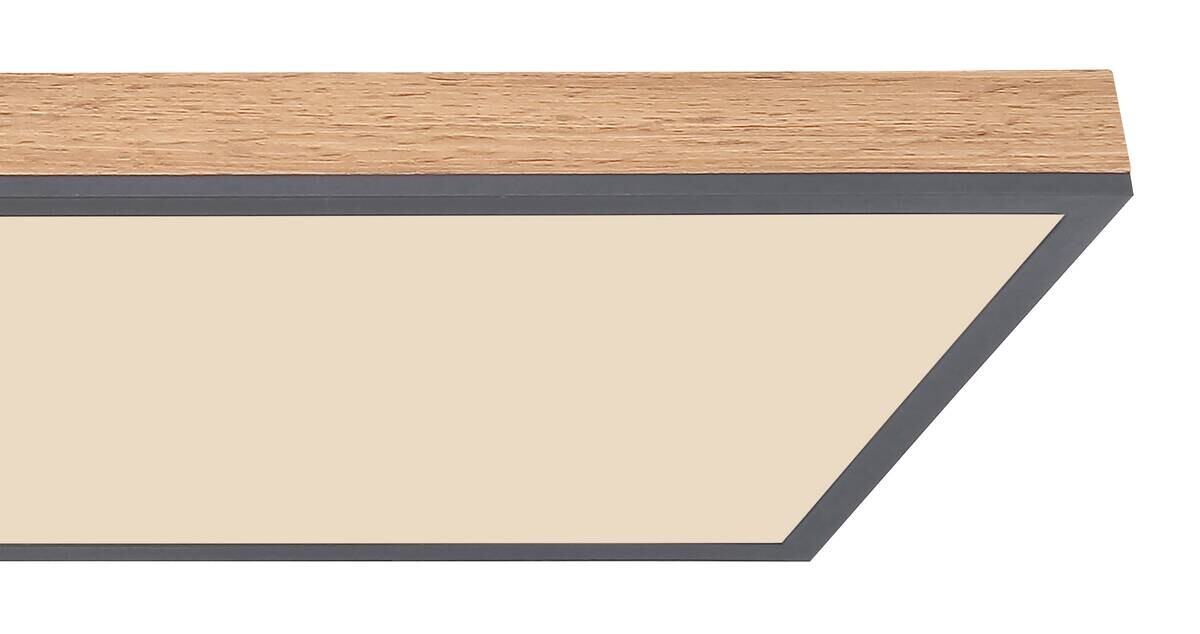 LED-Deckenleuchte Doro Holzoptik Graphit Holz Kunststoff Metall B/H/L: ca. 30x7,5x120 cm