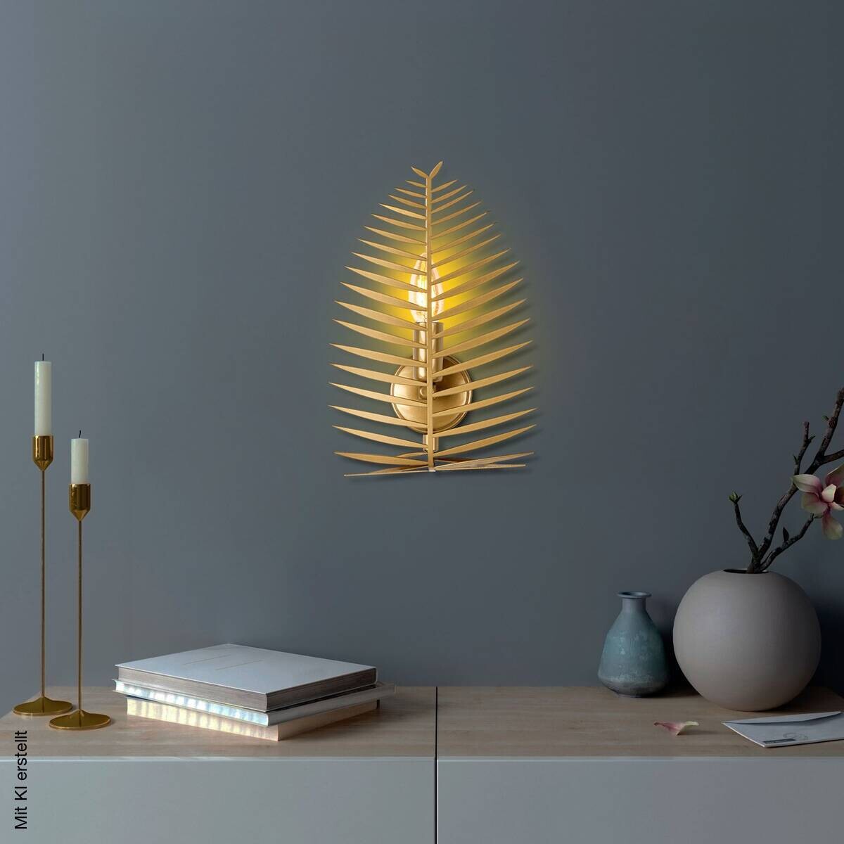 Opviq Wandleuchte gold B/H/T: ca. 20x8x30 cm E14 1 Brennstellen