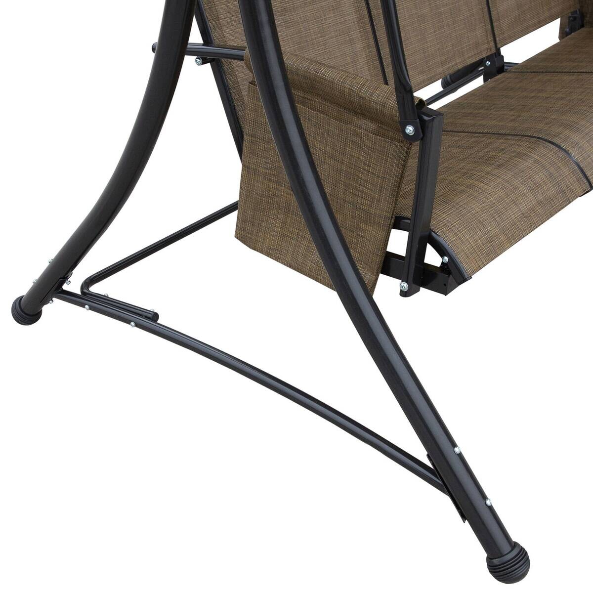 Outsunny Hollywoodschaukel braun Polyester B/H/L: ca. 128x172x196 cm