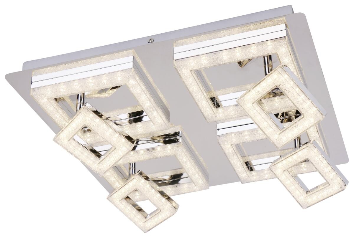 POCOline Deckenleuchte Timo Chrom klar Metall Acryl B/L: ca. 44x44 cm