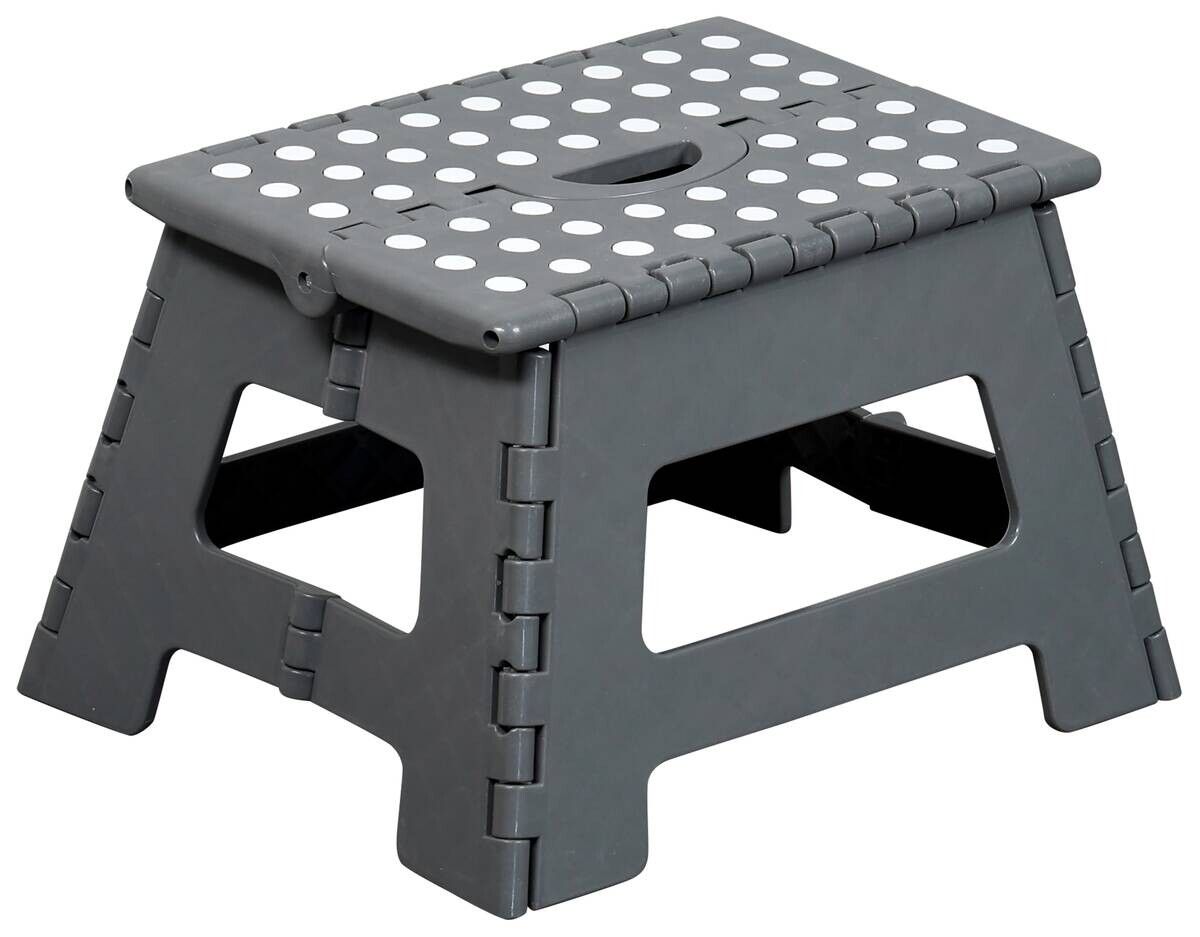 Klapphocker grau B/H/L: ca. 27x6x35 cm