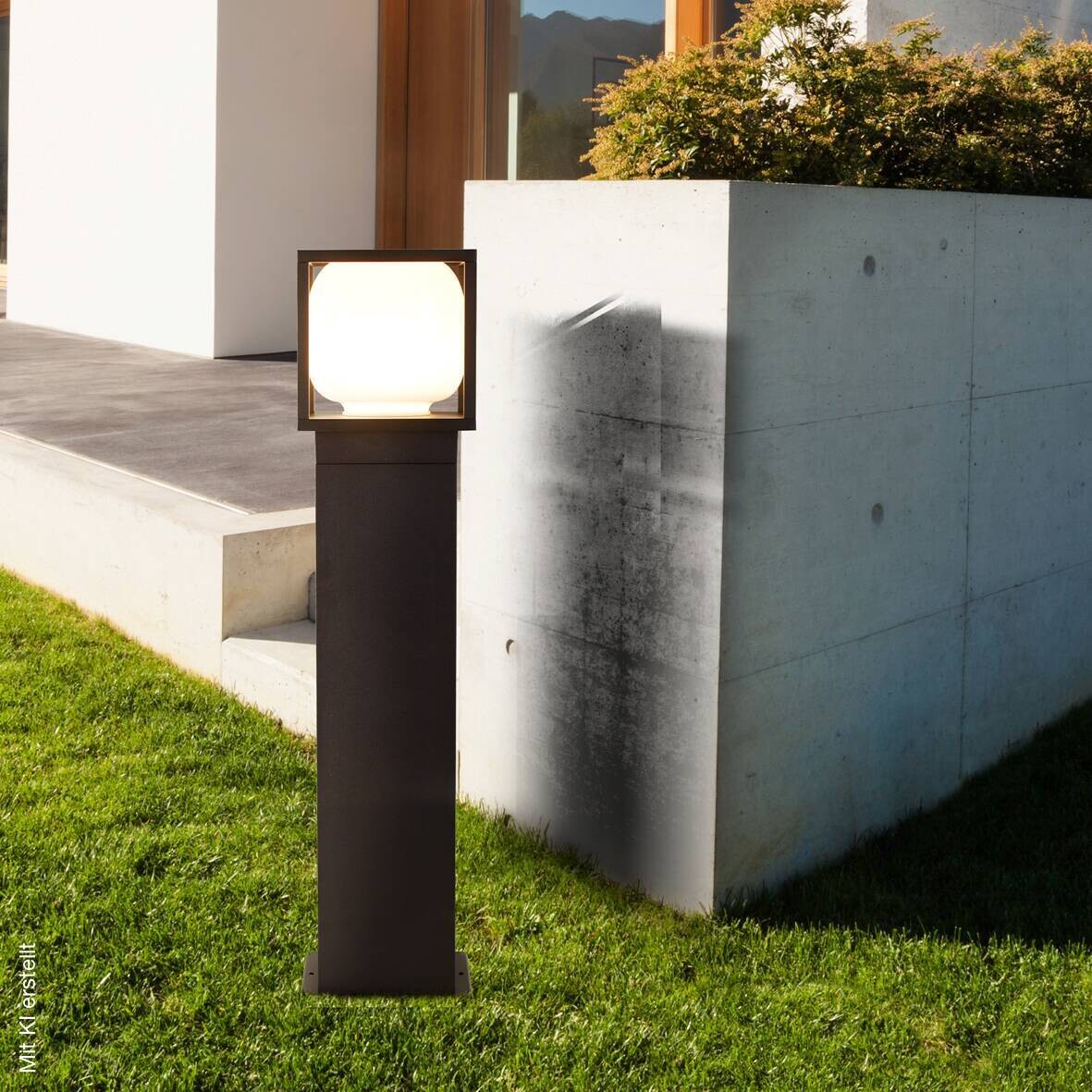 LED-Außenleuchte schwarz weiß klar B/H/L: ca. 15x65x15 cm