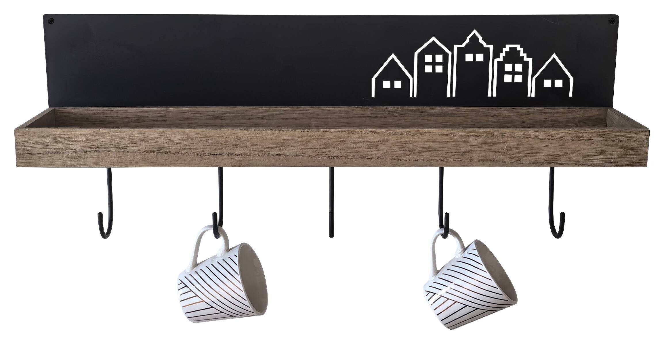 Wandgarderobe Dana braun schwarz B/H/T: ca. 48x19x10 cm