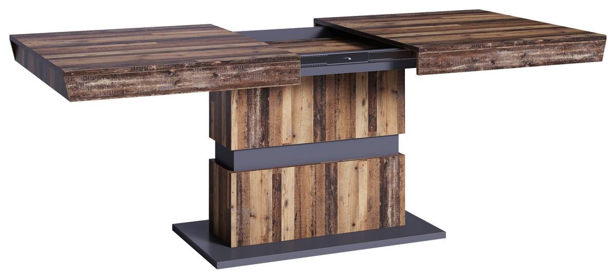 Tisch MATTHEW Eiche Old Wood Nachbildung anthrazit B/H/T: ca. 140x75x90 cm