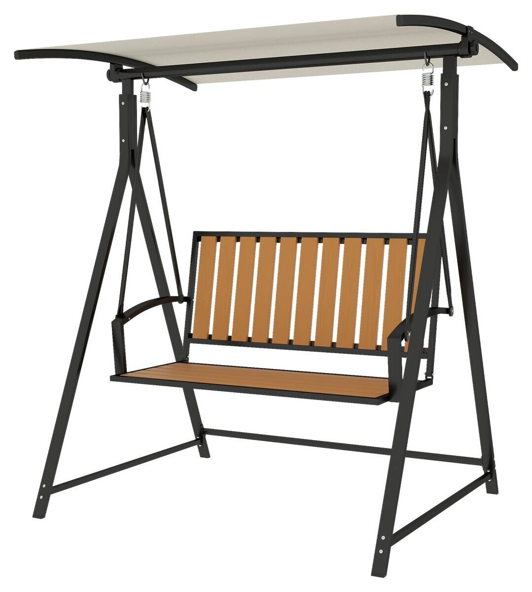 Outsunny Hollywoodschaukel schwarz Metall B/H/L: ca. 112x162x142 cm