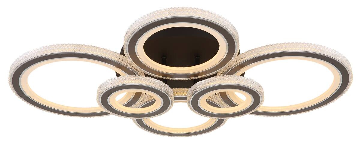 GLOBO LED-Deckenleuchte Kora schwarz Metall Kunststoff Acryl B/H/L: ca. 56x12x78 cm
