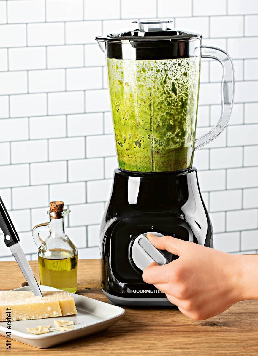 GOURMETmaxx Standmixer schwarz Edelstahl B/H/L: ca. 17,5x37,5x21 cm